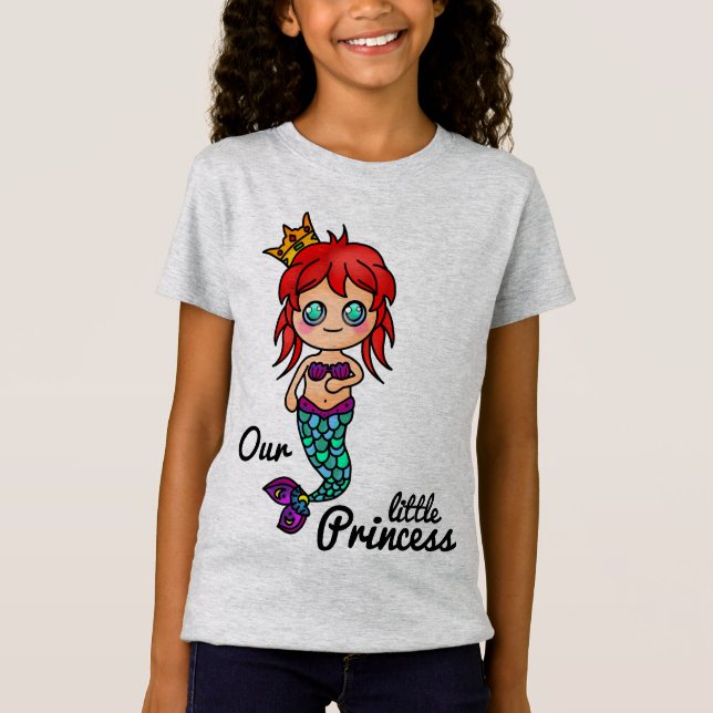 Camiseta Princesa Mermaid Gato Amor Océano Siempre Corto (Anverso)