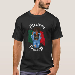 Camiseta Princesa Mexicana Afromexicana Bandera Mexicana H 