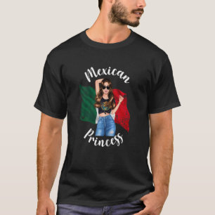 Camiseta Princesa mexicana Bonito patriota de bandera de Mé