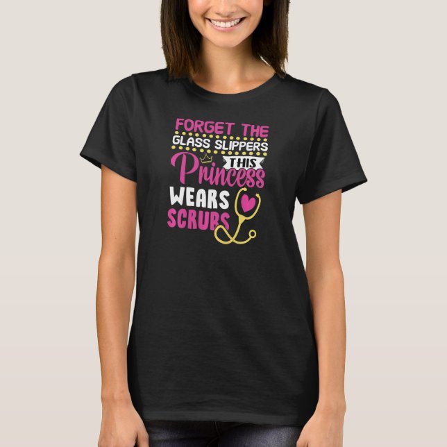 Camiseta Princesa Mujer Viste Scrubs Rn Week Cuidados Médic (Anverso)