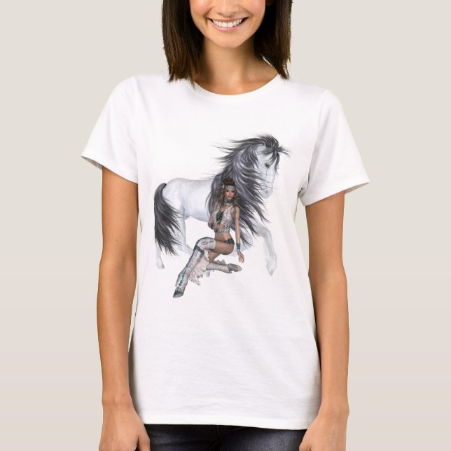 Camiseta Princesa nativa y camisas Stallion (Anverso)