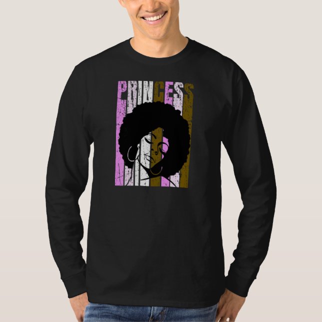 Camiseta Princesa negra afroamericana orgullosa negra (Anverso)
