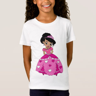 Camiseta Princesa negra con cabello negro natural