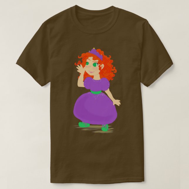 Camiseta Princesa pequeña pelirroja (Diseño del anverso)