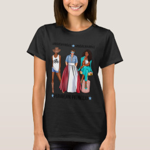 Camiseta Princesa peruana negra con afro fuerte patriota