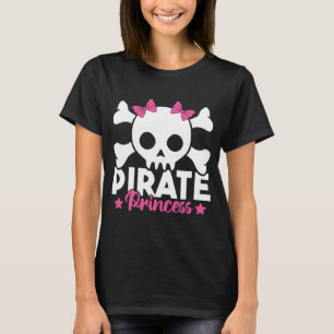 Camiseta Princesa Pirata Rosa Calavera y Crossbo