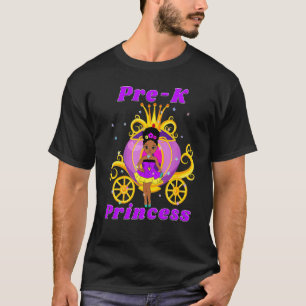 Camiseta Princesa Pre K Negra Niña Regreso A La Escuela Par