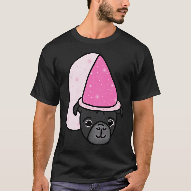 Camiseta Princesa Pug Negra (Anverso)