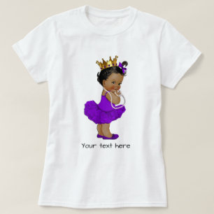 Camiseta Princesa púrpura étnica Pearls del bebé de la