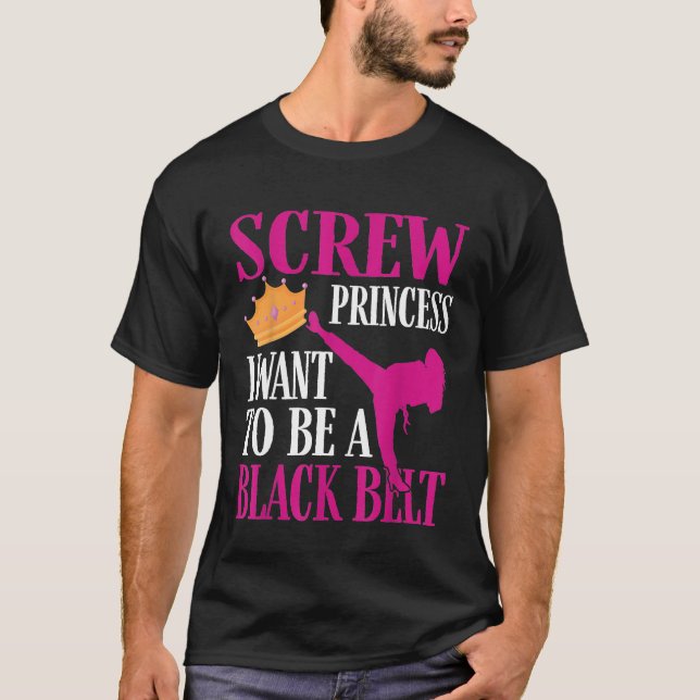 Camiseta Princesa Que Quiero Ser Un Cinturón Negro - Cute K (Anverso)