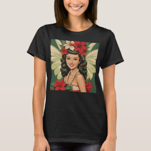 Camiseta Princesa Retro de Navidad Tropical de los 50
