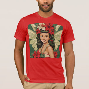 Camiseta Princesa Retro de Navidad Tropical de los 50