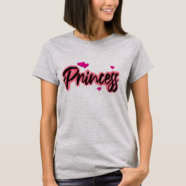 Camiseta Princesa Rosa Y Negra Con Estilo (Anverso)