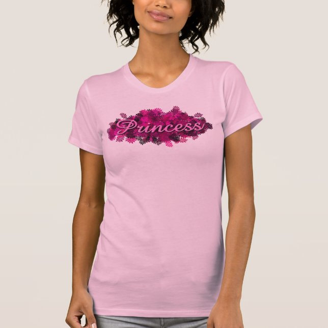 Camiseta Princesa rosada Flowers (Anverso)