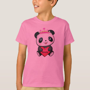 Camiseta Princesa rosada T-shirt de la panda para el