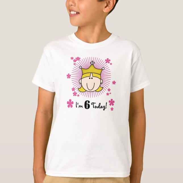 Camiseta Princesa rubia 6to cumpleaños (Anverso)