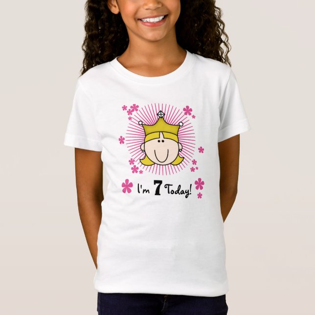 Camiseta Princesa rubia 7mo cumpleaños (Anverso)