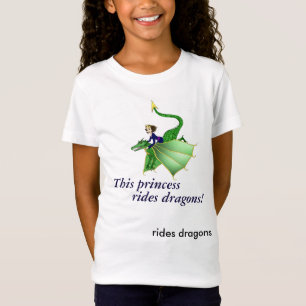 Camiseta Princesa Shirt del dragón, con palabras, edades 5