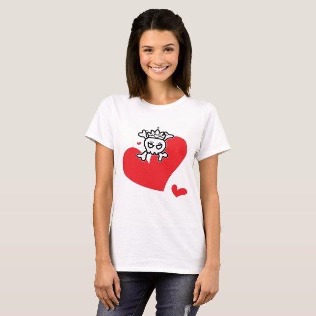Camiseta Princesa Skull con gran corazón (Anverso completo)