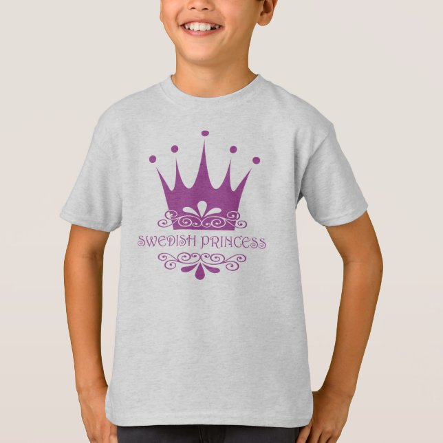 Camiseta Princesa sueca Bonito en Niña Rosa (Anverso)