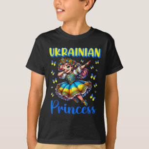Camiseta Princesa ucraniana Dab Girl Bandera Vestido Patrim