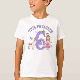 Camiseta Princesa Unicornio 6° cumpleaños