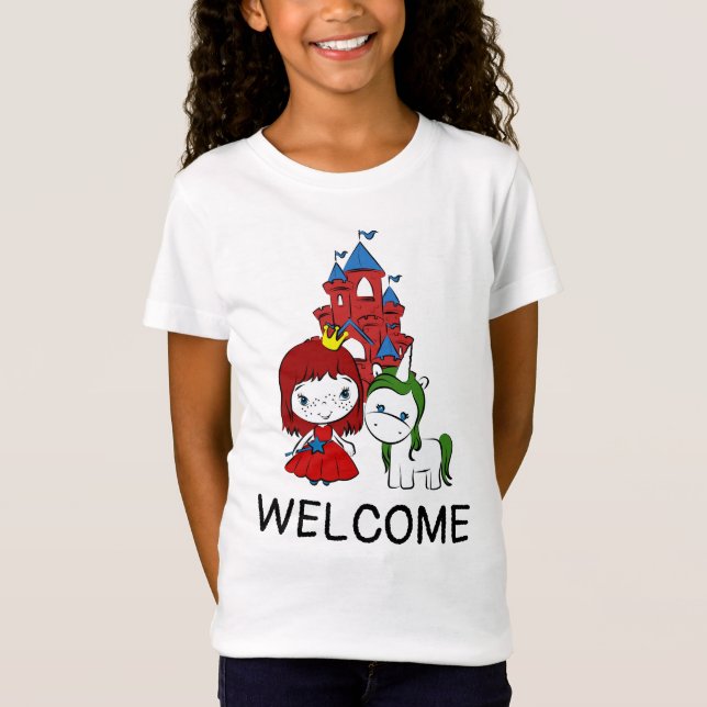 Camiseta Princesa, Unicornio, bienvenidas divertidas (Anverso)