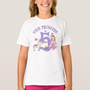 Camiseta Princesa Unicornio quinto cumpleaños