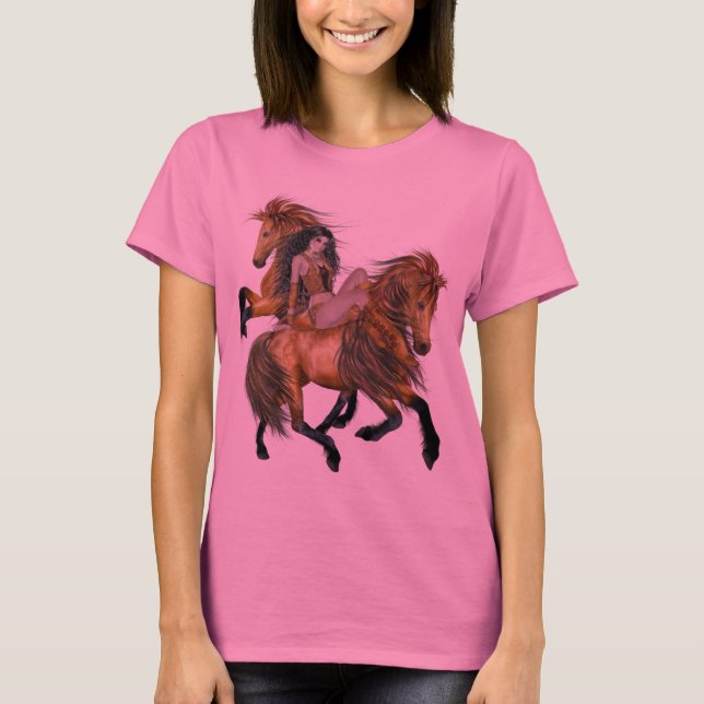 Camiseta Princesa y camisón de Stallions nativos de Estados (Anverso)