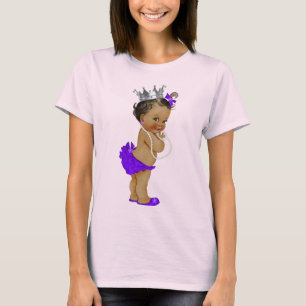 Camiseta Princesa y Perlas Negras Étnicas
