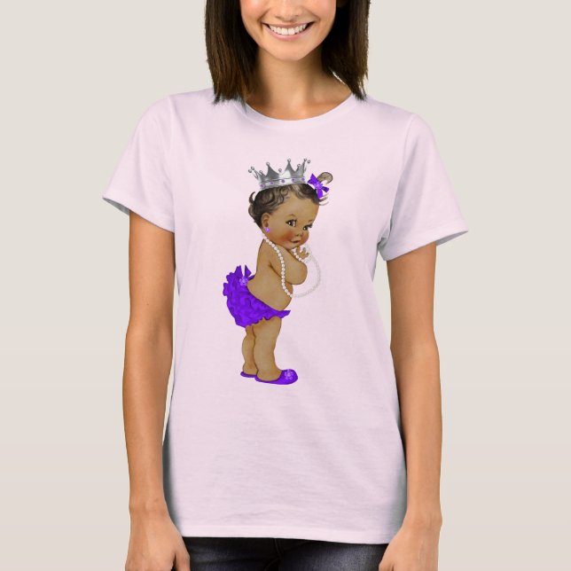 Camiseta Princesa y Perlas Negras Étnicas (Anverso)