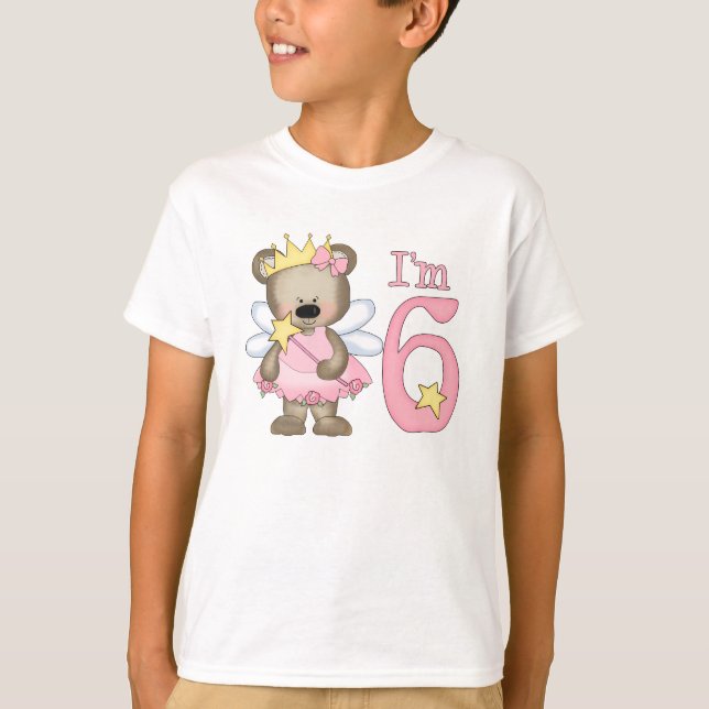 Camiseta Princess Bear 6º cumpleaños (Anverso)