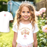 Princess Crown Pink Gold Chica Nombre del cumpleañ