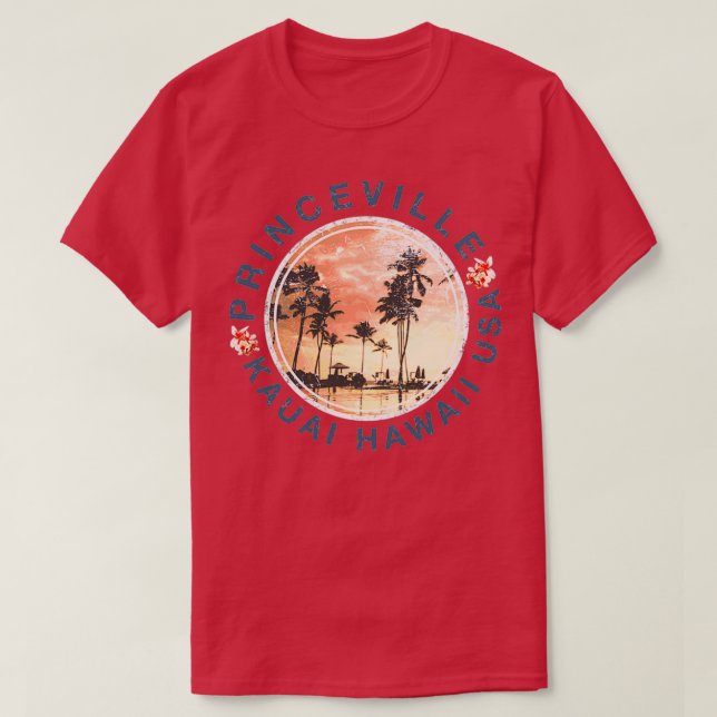 Camiseta Princeville Kauai Hawaii Retro Sunset Vintage Hawa (Diseño del anverso)