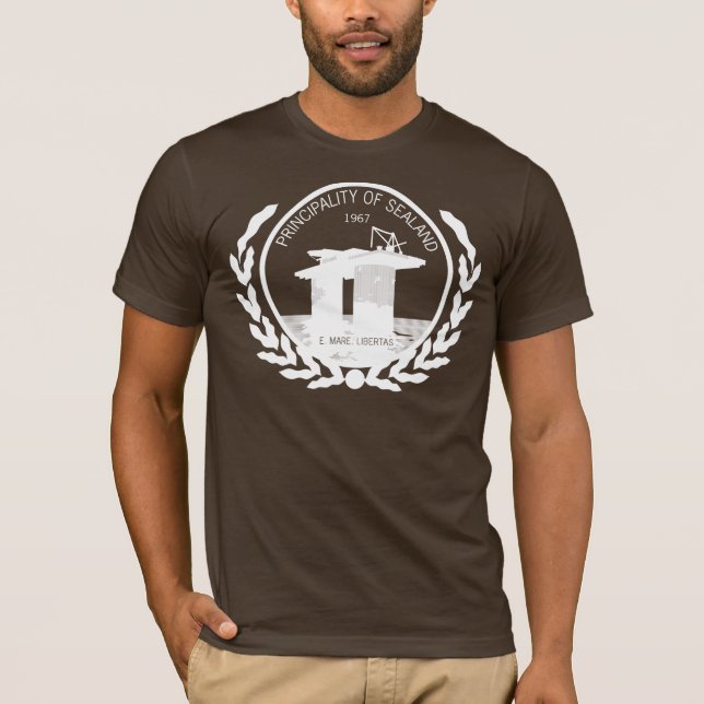 Camiseta principado del escudo del sello del sealand (Anverso)