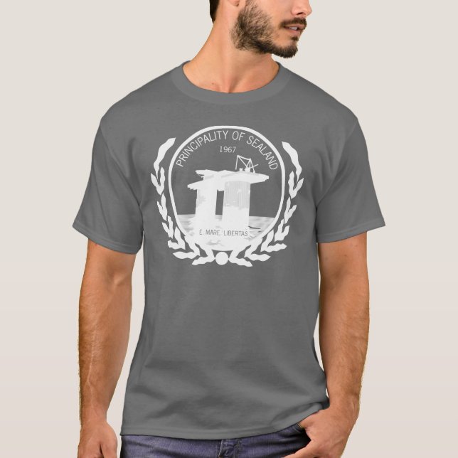 Camiseta principado del escudo del sello del sealand (Anverso)