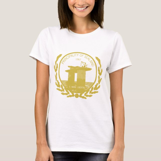Camiseta principado del escudo del sello del sealand (Anverso)