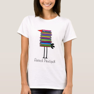 Camiseta principal jubilada del pájaro del libro