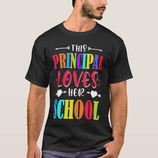 Camiseta Principal Valentines Day  Hearts Loves Her School (Anverso)