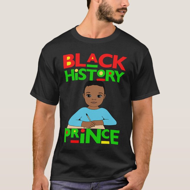 Camiseta Príncipe de Historia Negra Melanin Boy Son Bruh Br (Anverso)