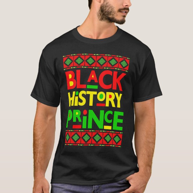 Camiseta Príncipe de Historia Negra Melanin Boy Son Bruh Br (Anverso)