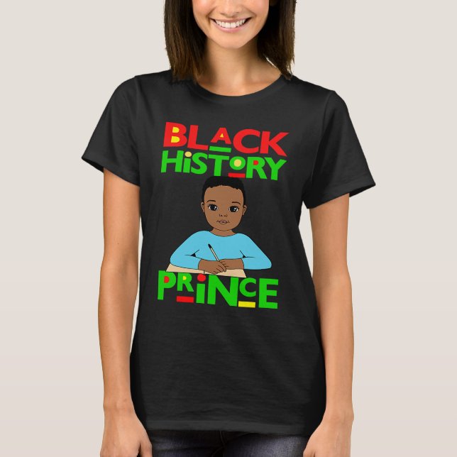 Camiseta Príncipe de la Historia Negra Niño Melanina Hijo H (Anverso)