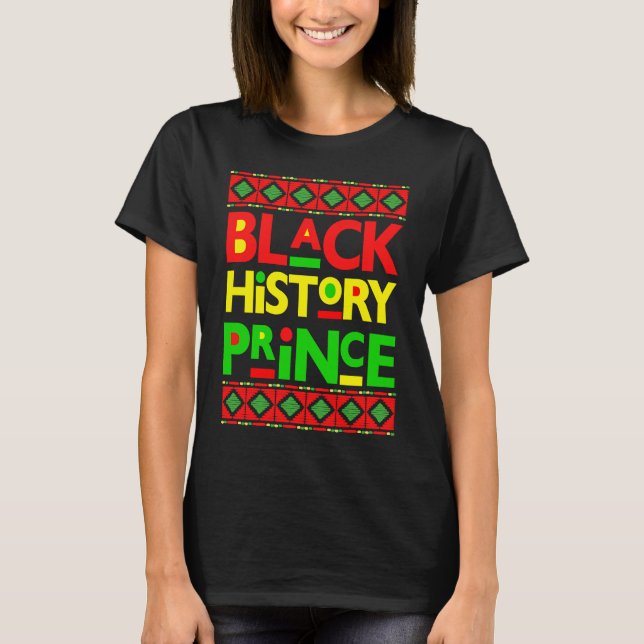 Camiseta Príncipe de la Historia Negra Niño Melanina Hijo H (Anverso)
