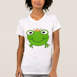 Camiseta Príncipe de la rana. Rana sonriente con una coron