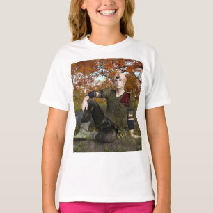Camiseta Príncipe del Bosque de Fantasía de Otoño Retrato