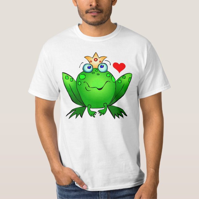 Camiseta Príncipe heredero con la rana linda del dibujo (Anverso)