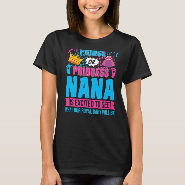 Camiseta Príncipe o princesa Nana Bebé Fiesta de revelación (Anverso)