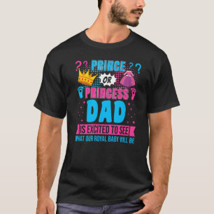 Camiseta Príncipe o Princesa papá bebé Fiesta de revelación