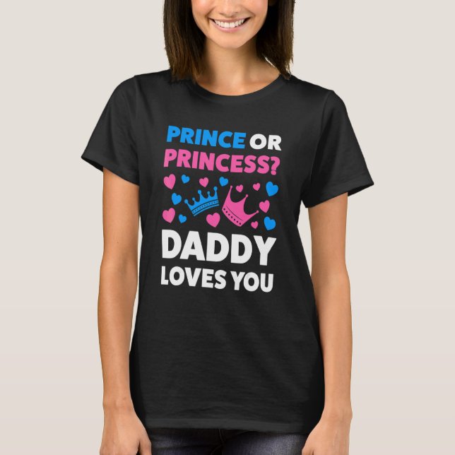 Camiseta Príncipe O Princesa Papi Ama Y Rosa O Azul (Anverso)