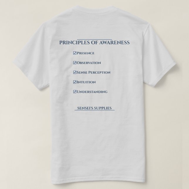 Camiseta Principios de Conciencia (Reverso del diseño)